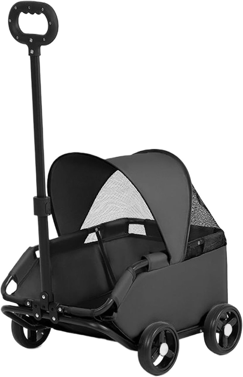 Dieren Wandelwagen - Draagsysteem - Comfortabel Reizen - Ventilerend Mesh - Tot 7 kg - Zwart
