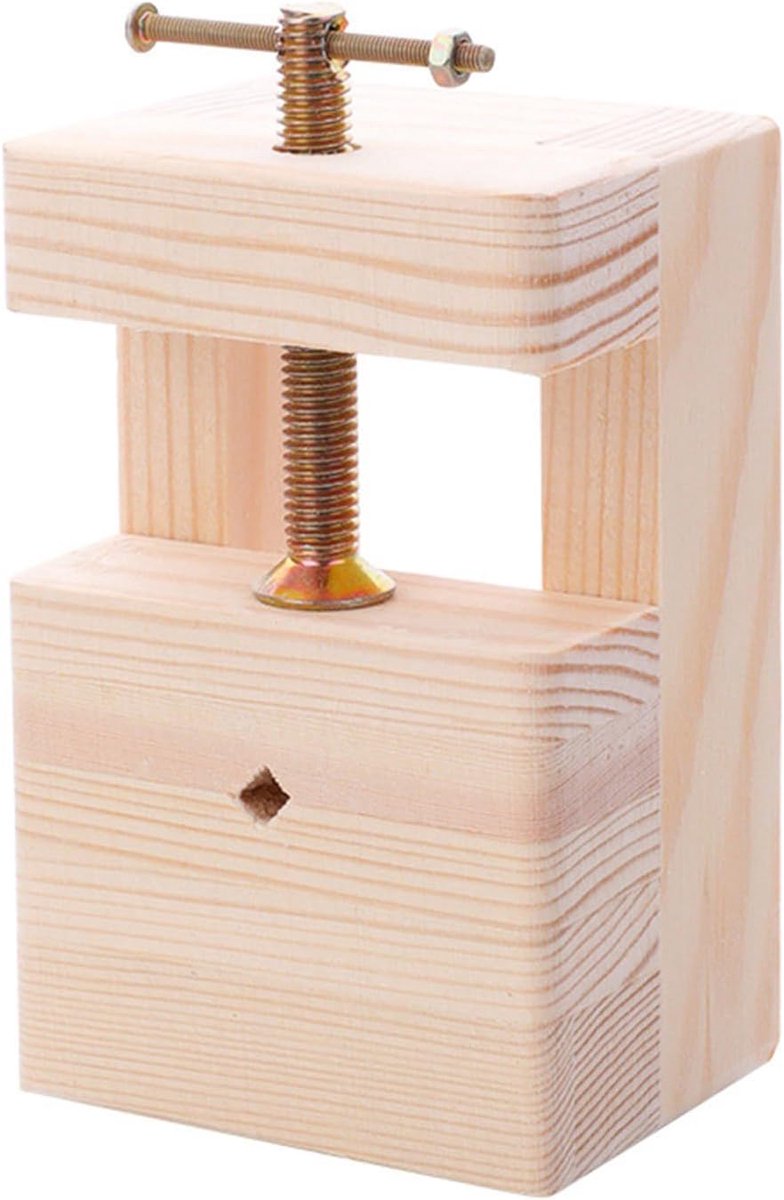 Graveer Klem - Stempel Gereedschap - Stempels Maken - Verstelbare Maten - 10 x 7 x 3 cm - Houtkleur