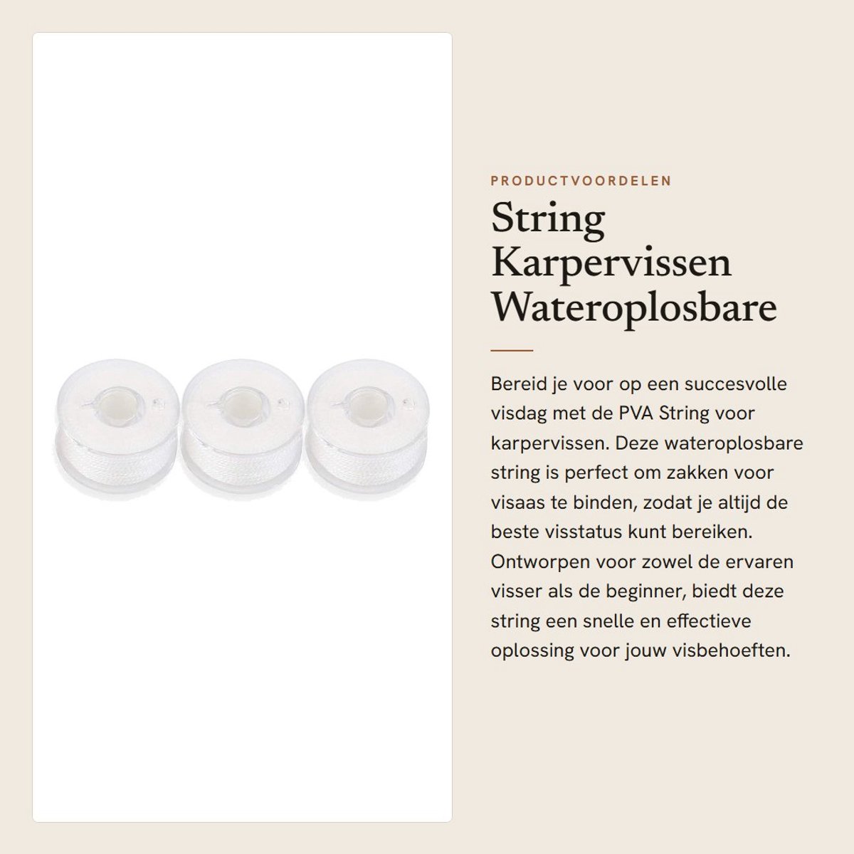 Dailygoods- PVA String 20m - Wateroplosbaar - Bindende Zakken - Snelle Oplossing - Snelle Zinking - Hoogwaardige PVA - Vislijn