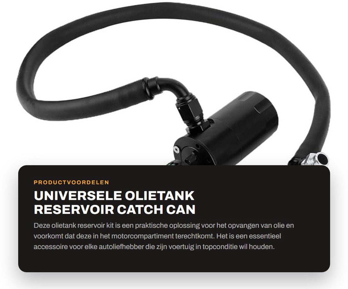 Dailygoods- Oliecatchcan 500 ml - Universele Auto Olietank - Aluminiumlegering - Auto Modificatie Accessoire - Duurzaam - Eenvoudig te Installeren - Olievangtank