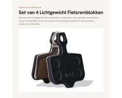 Dailygoods- Fietsremblokken 4 Paar - Lichtgewicht - Duurzaam - Schijfrem - Geschikt voor Avid Elixir R/CR/CR MAG/X0/XX - Betere warmteafvoer - Remblokken