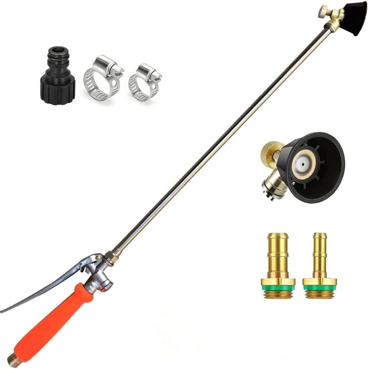 Metalen Sproeier - Tuinspuit Waterstaf - Tuin Bewatering - Volledig Metalen Constructie - 67 cm - Zilver