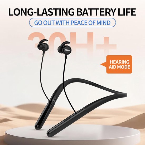 Bluetooth Oortelefoon Nekband - Draadloze Oordopjes - Tv Kijken en Bellen - Ruisonderdrukkingstechnologie - 10 Meter Bereik - Nude — afbeelding 5