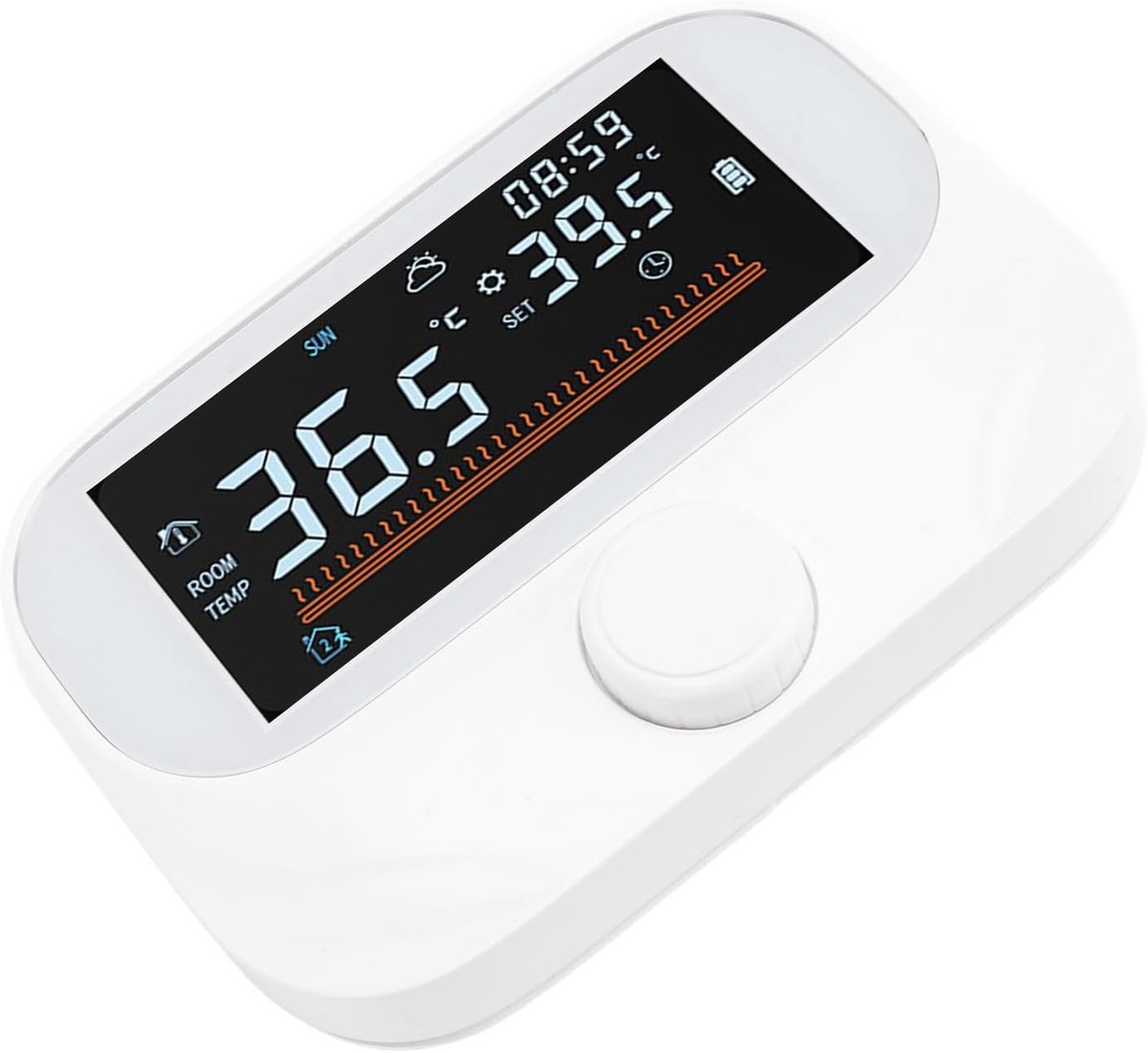 Slimme Thermostaat - Temperatuurregelaar Programmeerbaar - Energie Besparen - Draadloze Installatie - 19 x 14 x 4 cm - Wit