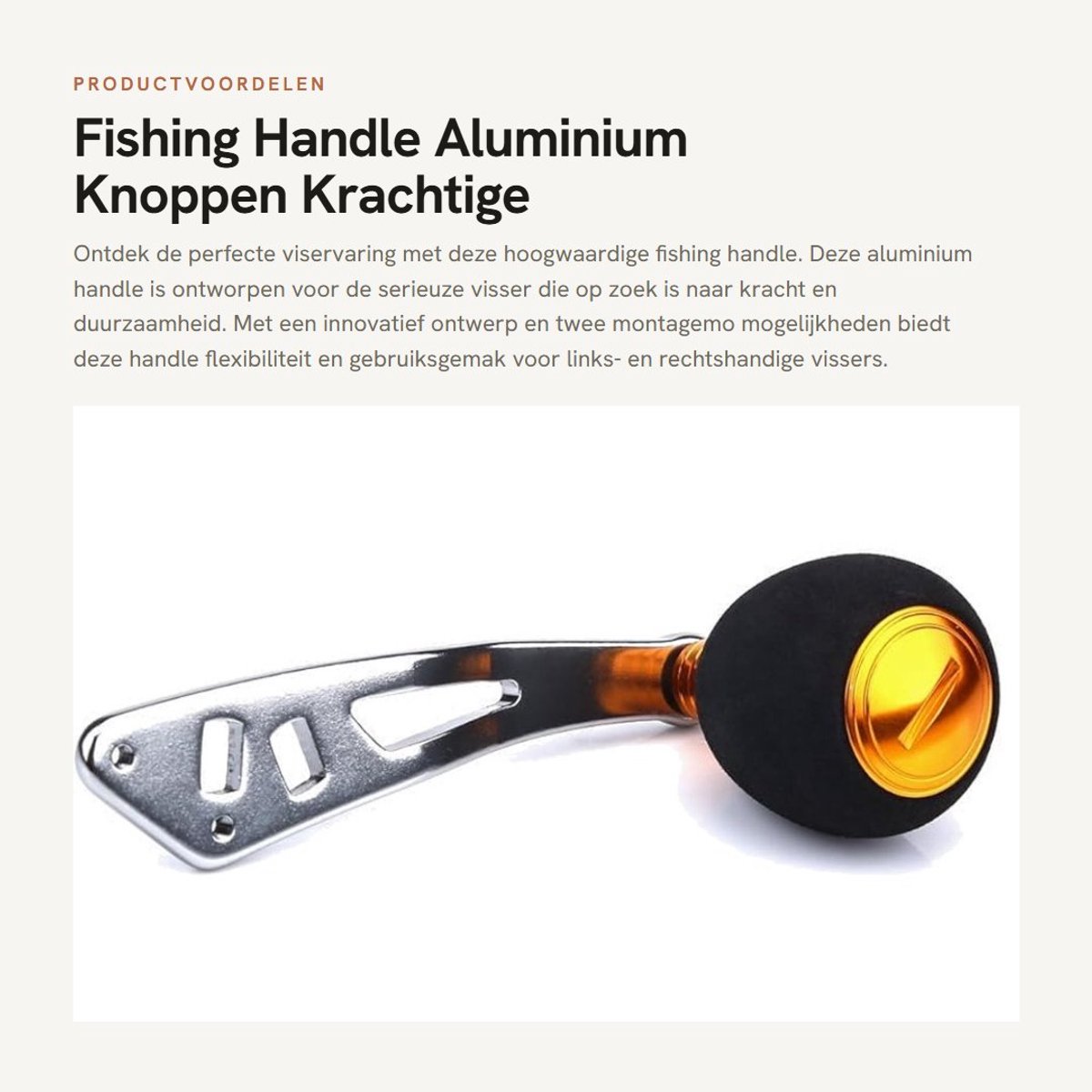 Dailygoods- Visreelhandvat Aluminium - EVA Knop - Robuuste Constructie - Lichtgewicht - Duurzaam - 9,4 cm Lengte - Visreel