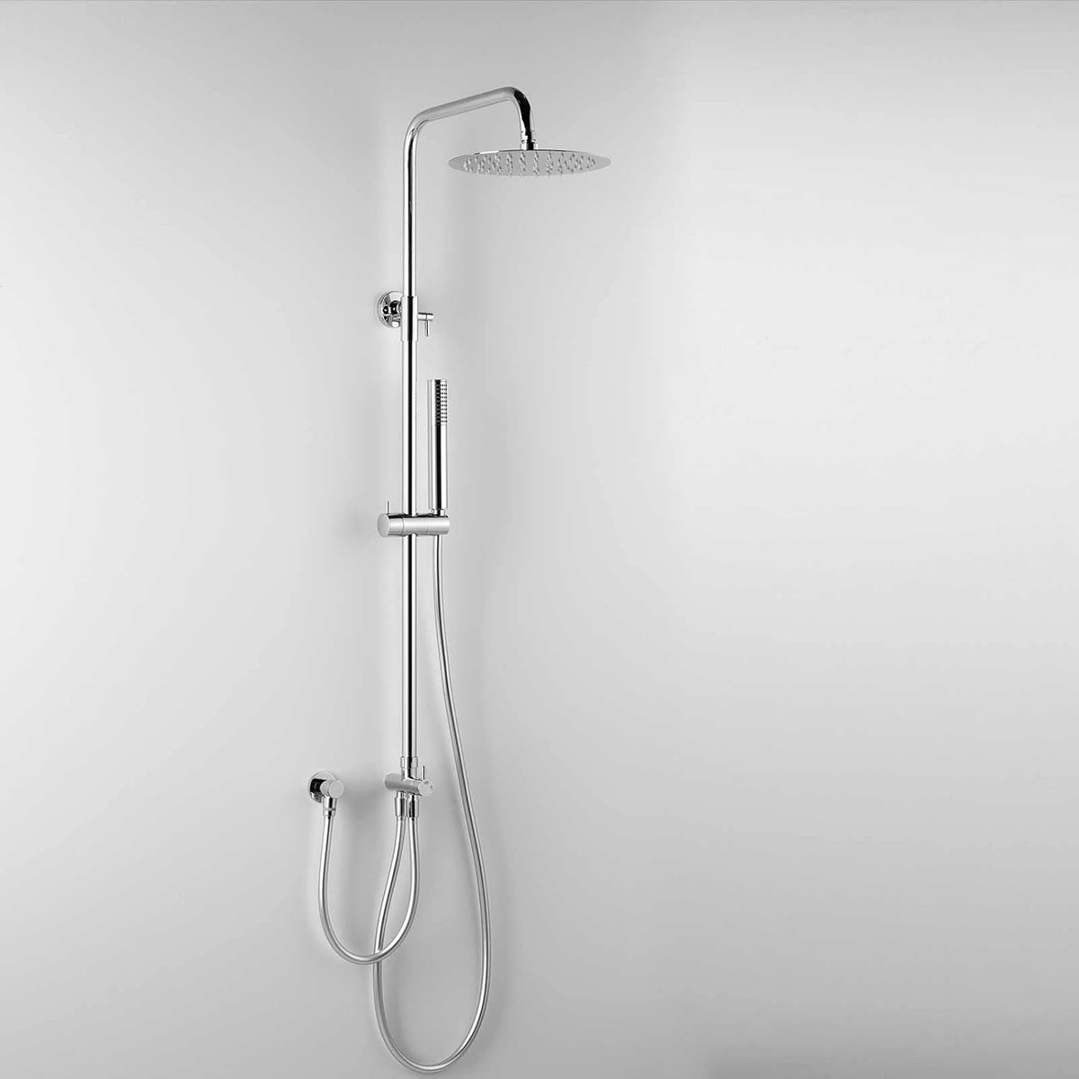 Douchekolom Metaal - Regendouche Set - Dagelijkse Douche - Telescopisch Systeem - 20 cm Di