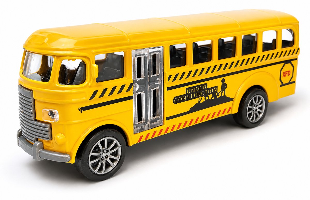DIE CAST - Speelgoed busje - Metaal model voertuig - pull-back drive - 13.5CM - bus - werkvoertuigen