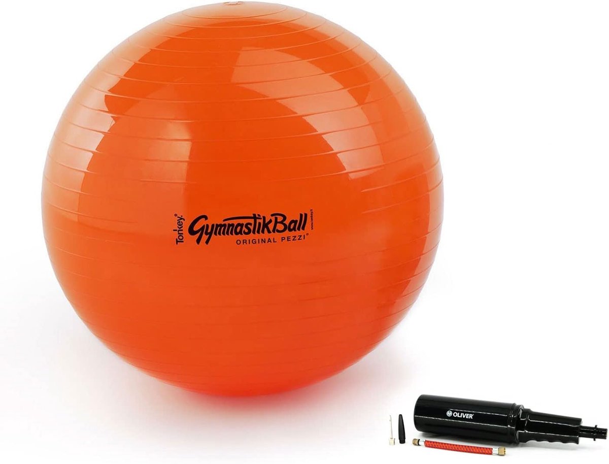 Oranje 53 cm Zitbal met Pomp voor Gymnastiek en Fysiotherapie