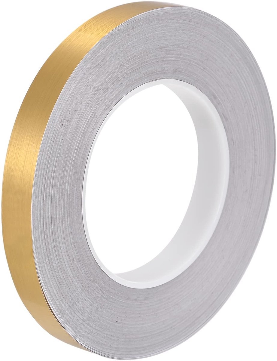 Dailygoods- Tegelsticker Goudkleur - Decoratieve Plakstrip - Zelfklevende Tegels - Muur/Vloer/Plafond - 50 Meter - 5 mm Breedte - Decoratieve Tape