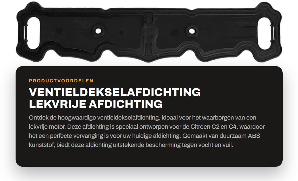 Dailygoods- Ventieldekselafdichting ABS - Vervanging 0249C6 - Lekvrij - Waterdicht - Voor Citroen C2/C4 - 1 stuk - Motorafdichting
