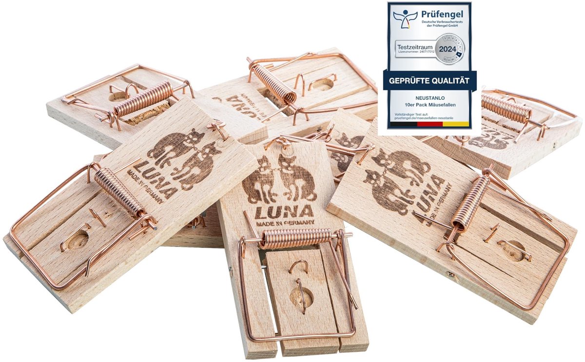Dailygoods- Muizenvallen Duo Pack - Houten Slagval/Levenval - Herbruikbaar - Duurzaam - Stabiliteit - Inclusief Handleiding - Knaagdierenval