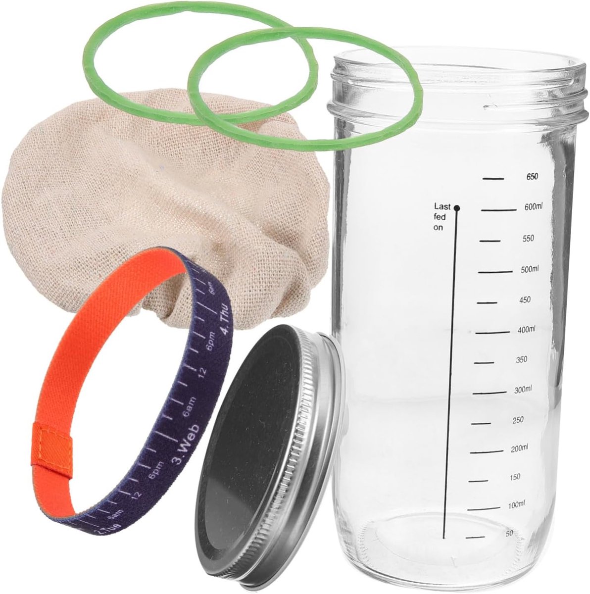 Starter Pot Set - Fermentatie Pot - Broodbakken - Met Stofkap - 17.5 cm - Diverse Kleuren