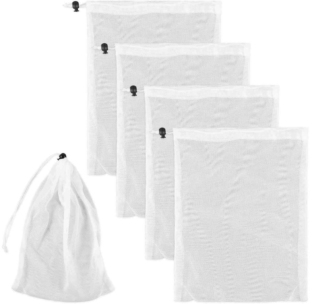 Dailygoods- Filterzak Vervanging 30x23cm - Fijnmazige Filterzak - Zwembadreiniger - Bladzak - Nylon - 4 Stuks - Zwembadnet
