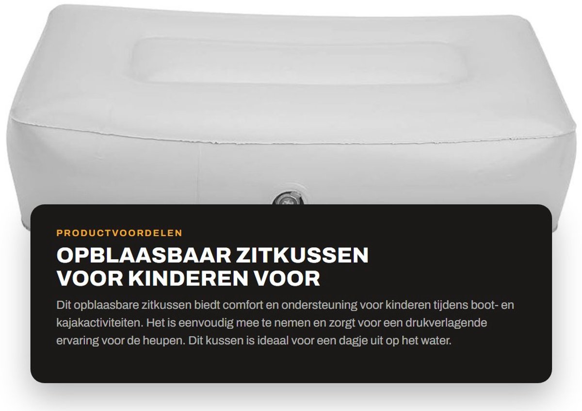 Dailygoods- Opblaasbaar Zitkussen - Drijvend Kussen - Scheurvast - Slijtvast - PVC-Materiaal - Comfortabel en Duurzaam - Bootkussen