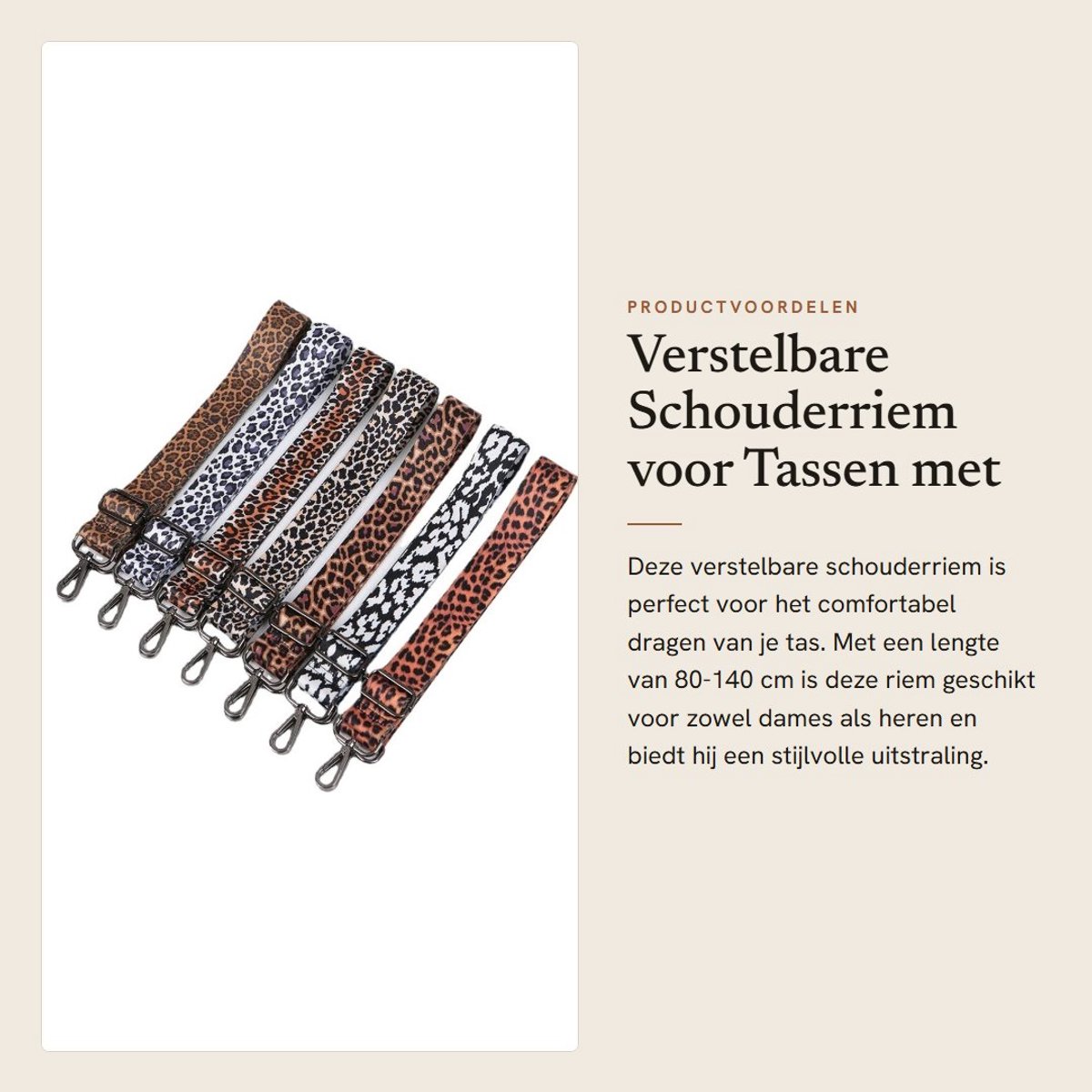 Dailygoods- Schouderriem Verstelbaar 80-140 cm - Brede Tasriem - Karabijnhaak - Schouderband voor Dames/Heren - Duurzaam Nylon - Comfortabele Pasvorm