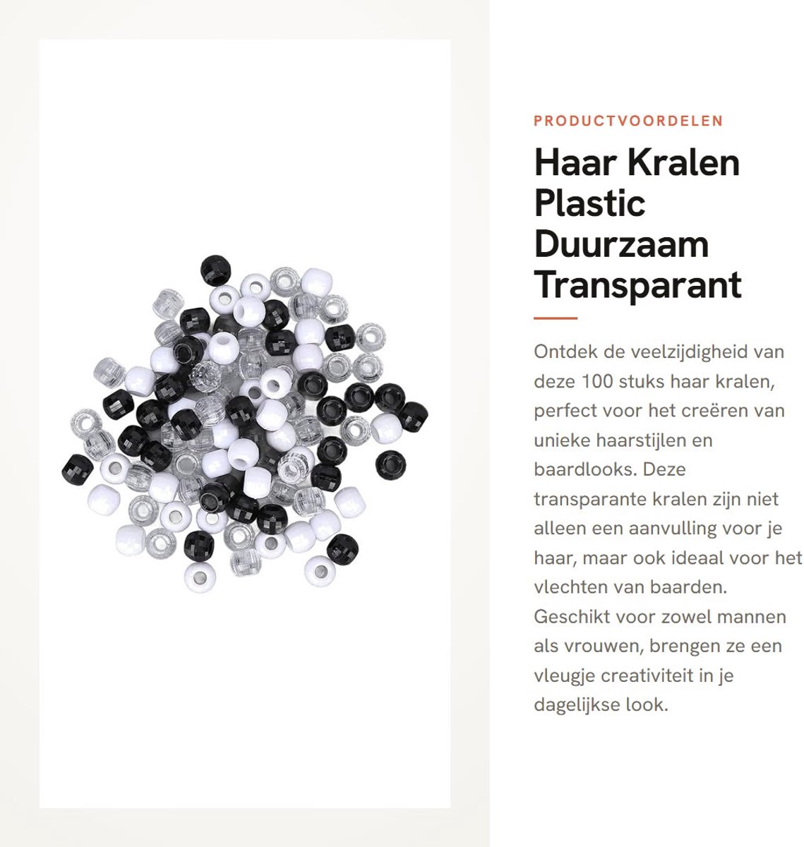 Dailygoods- Haar Kralen 100 Stuks - Kunststof/Hars - Multifunctioneel - Vlechtaccessoires - Geschikt voor Mannen/Vrouwen - Vintage Ontwerp - Haarkralen