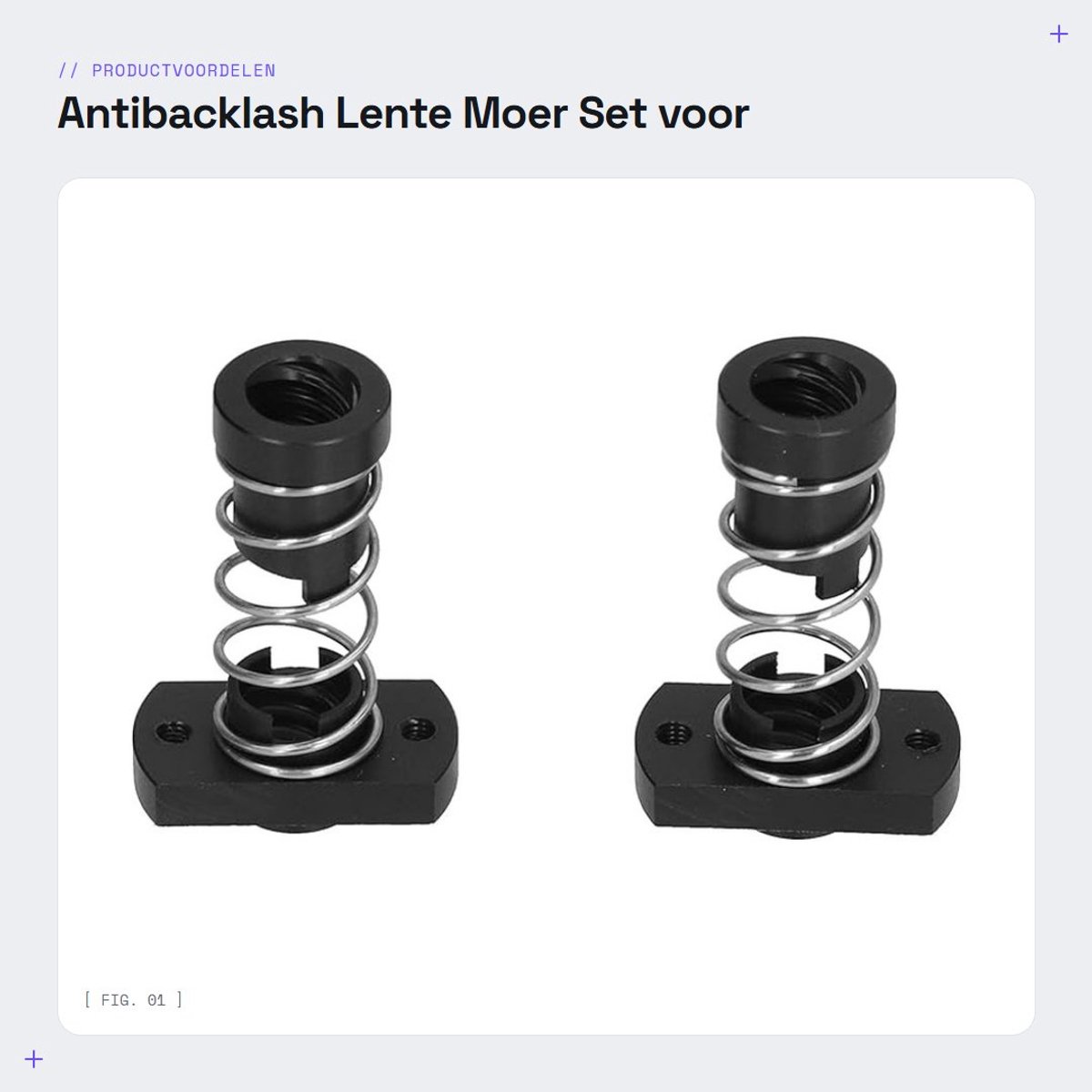 Dailygoods- Antibacklash Moer Set van 2 - Elimineren Kloof - POM Materiaal - 3D Printer Accessoires - T8 Draadstang - Professionele Kwaliteit