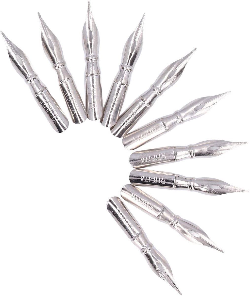 Dailygoods - Kalligrafie Penpunten - 10 Stuks - Comfortabel Schrijven - Dip Pen Vervangingen - Voor Beginners - Zwart