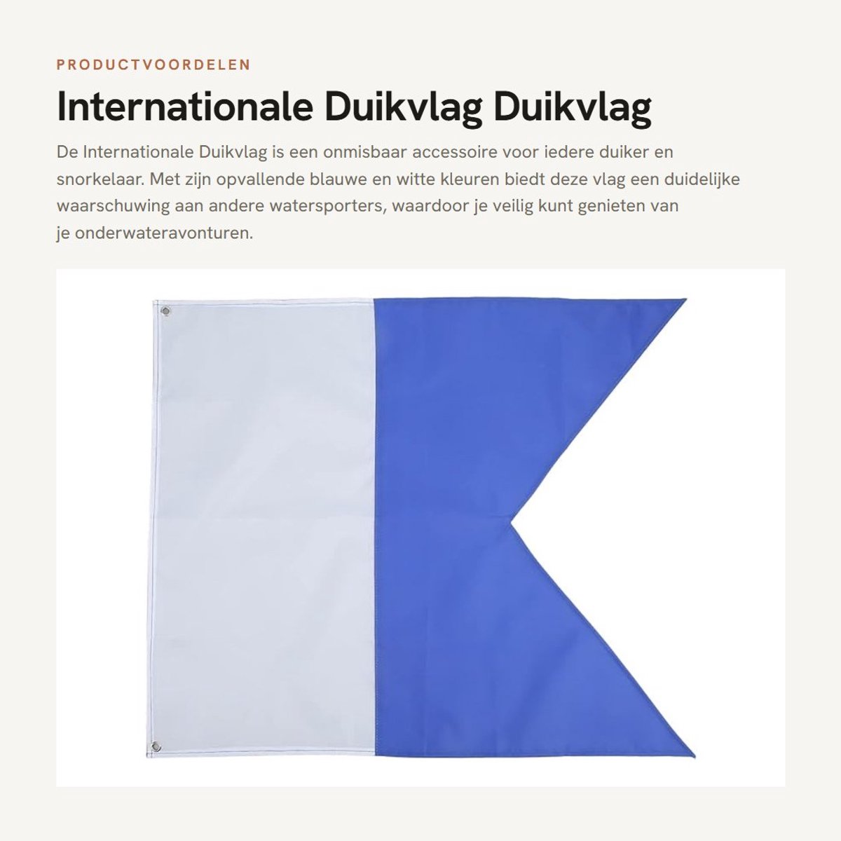 Dailygoods- Duikvlag Blauw/Wit - Polyester Vlag - 27,6x23,6 Inch - Universele Bootvlag - Duikmarkering - Eenvoudig te Monteren - Duikvlaggen