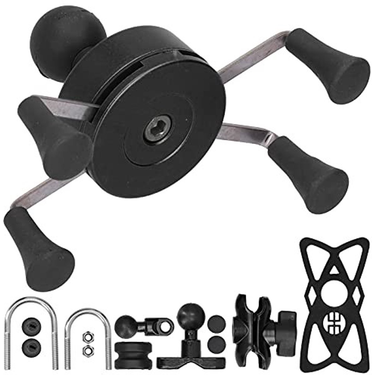 Dailygoods- Telefoonhouder Universeel - Fietsstuur Houder - Hoogwaardige Kunststof - 13 Accessoires - Duurzaam - Krasvast en Slijtvast - Fietshouder