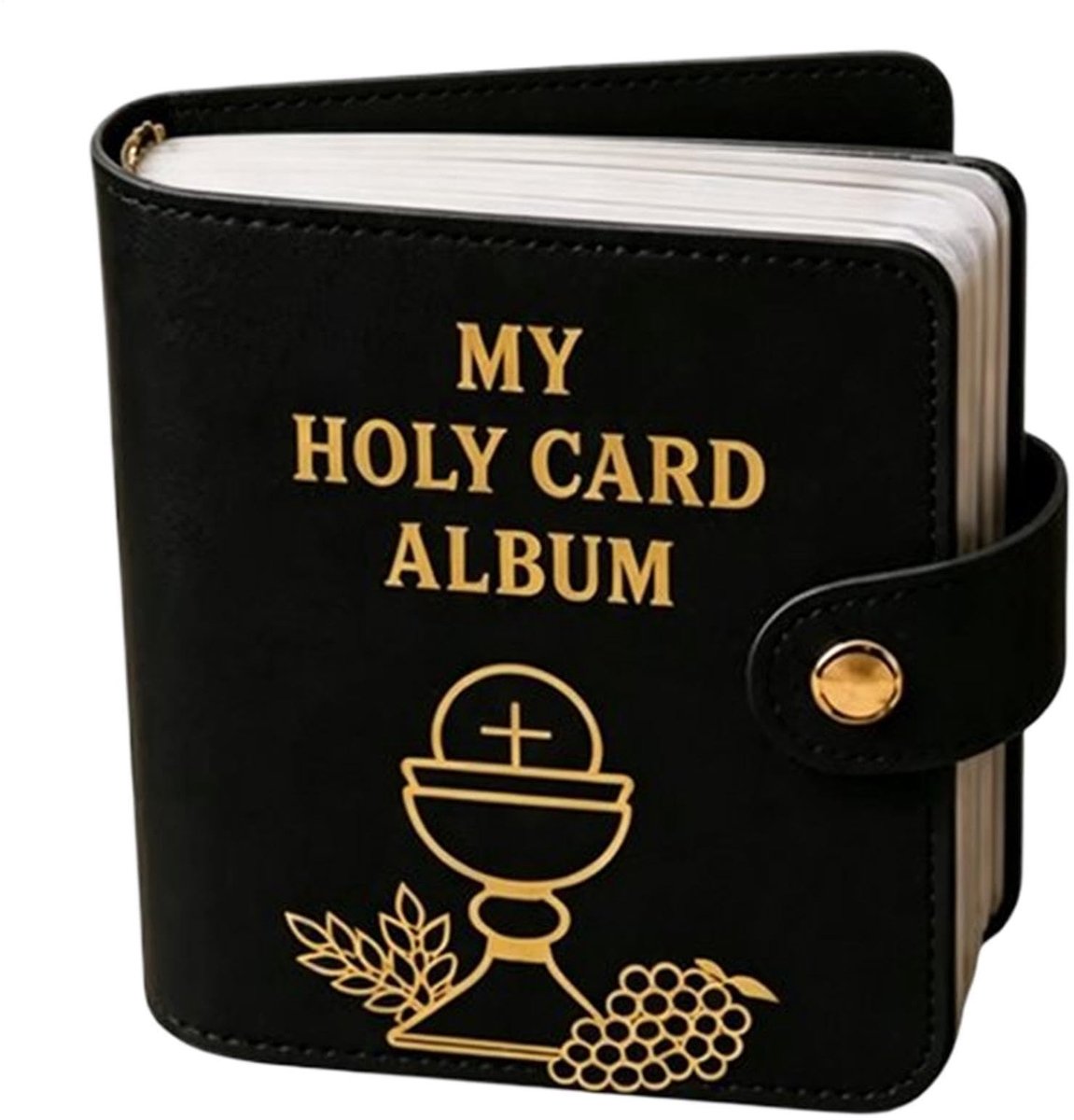 Dailygoods- Gebedskaartenhouder Duurzaam - Pocket Album - 20 Mappen - Compact - Snap-sluiting - Ideaal voor Reizen - Gebedsboek