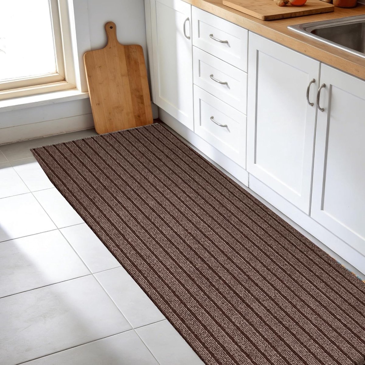 Binnendeurmat - Voetmat Entree - Vuil Vangen - Machine Wasbaar - 125 x 135 cm - Bruin