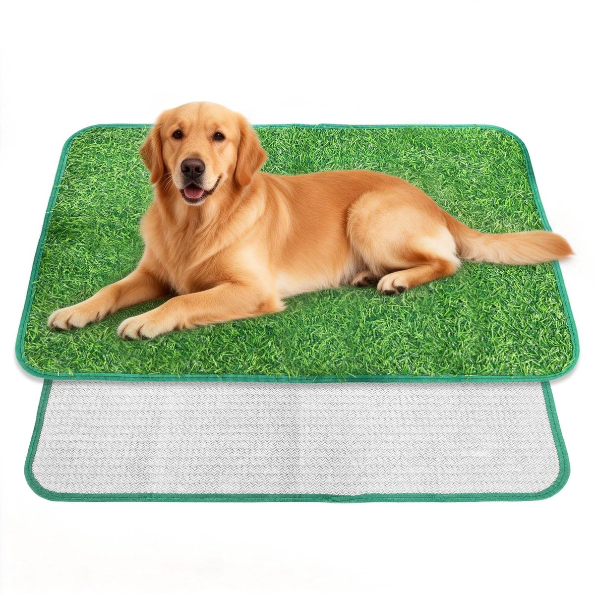 Dailygoods- Hondentoilet Herbruikbaar Kunstgras - Hondentoilet Balkon - Hondentoilet voor Puppy’s - Compacte Afmetingen 46x70cm - Antislip Onderkant - Lichtgewicht en Draagbaar - Hondenwc