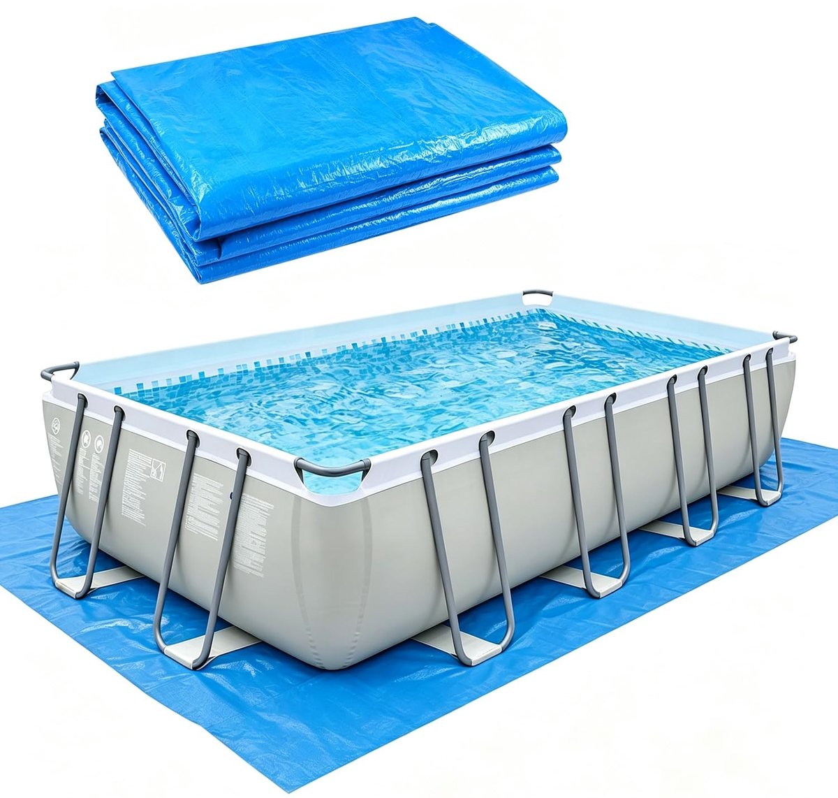 Dailygoods- Zwembadonderlegger 800 x 430 cm - Grondzeil voor bovengrondse zwembaden - Grondzeil voor opblaasbare boten - Grondzeil voor kinderbadjes - Verstelbaar in maat - Ideaal voor zomerzwemervaring