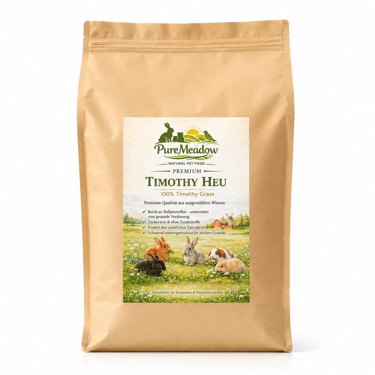 Dailygoods- Timothy Hooi 3 kg - Dierenvoeding - Konijnen/Cavia's - Chinchilla's/Hamsters - Natuurlijk - Hoogwaardig en stofarm - Dierenvoer