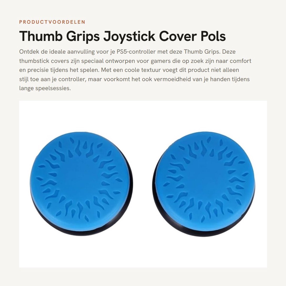 Dailygoods- Thumb Grips - 2 Stuks - Zachte Siliconen Grip - PS5 Controller - Antislip - Schokbestendig - Comfortabele Bediening - Joystick Grips