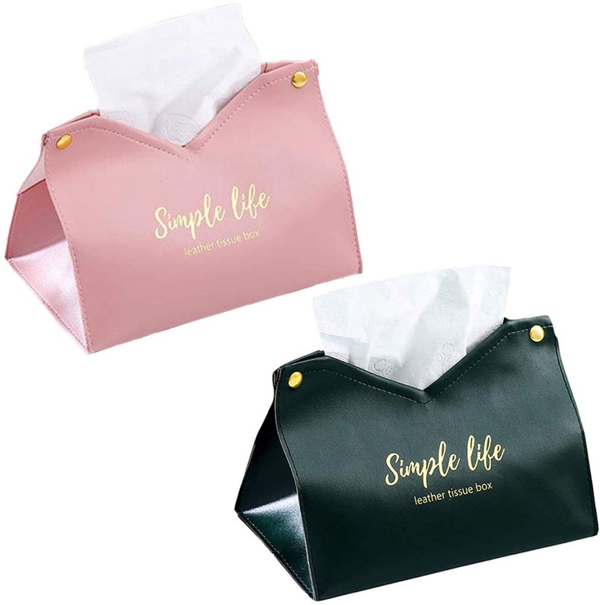 Dailygoods- Zakdoekdoos V-poortdesign - Lederen Tissuebox - Antislip Houder - Geschikt voor Woonkamer/Slaapkamer - Cadeau voor Vrouwen/Mannen - Duurzaam Materiaal