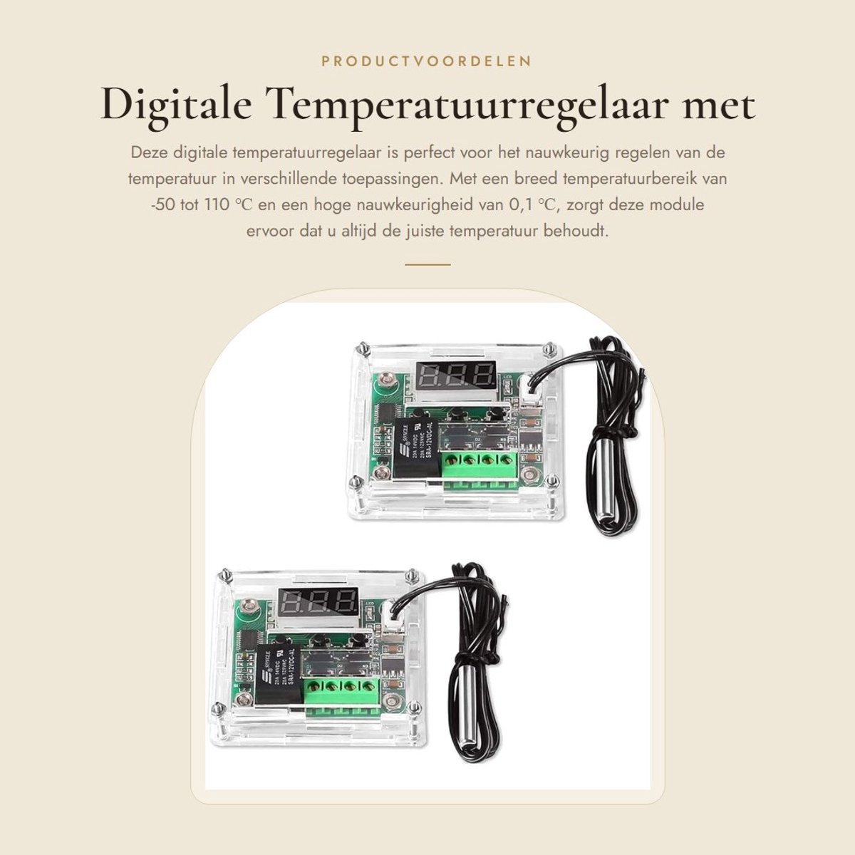Dailygoods- Temperatuurregelaar Digitale Module - Temperatuurmeter - NTC Sensor - Schakela