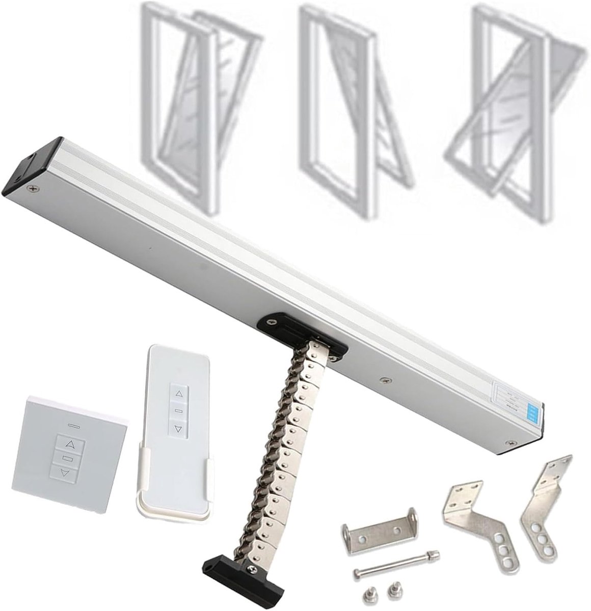 Elektrische Raamopener - Gemotoriseerde Actuator - Automatisch Ventileren - Stille Werking - 300-800 mm Slag - Aluminiumkleurig