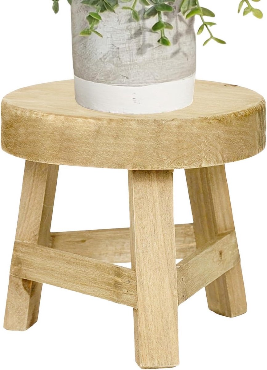 Plantenstandaard Hout - Plantenkruk Display - Planten Presenteren - Trapvormig Ontwerp - 17.8 x 15.3 cm - Houtkleur