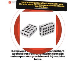 Dailygoods- Parallel Blocks - Precisie Blokken - 1-2-3 Blokken - 23-Hole Blokken - Gereedschapstaal - Schokbestendig 0.0002 inch Precisie - Machinist Blocks
