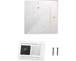 Wifi Temperatuurregelaar Programmeerbaar - Ondersteunt Touchbediening - Slimme Thermostaat voor Waterverwarming 5A Wit