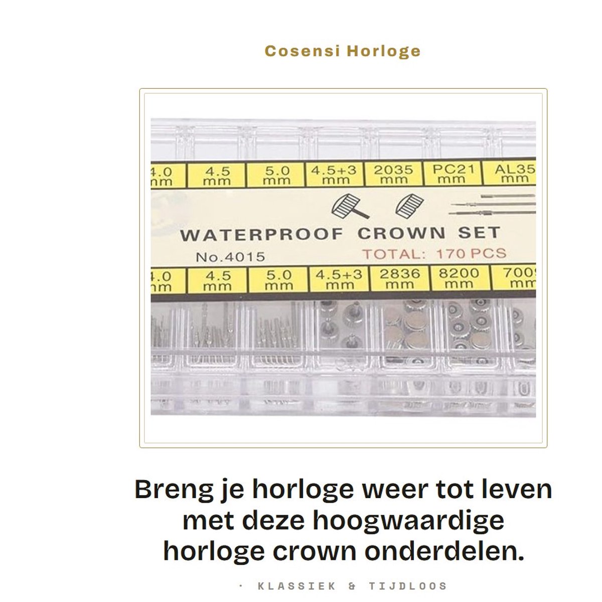 Dailygoods- Horlogekroon Vervangonderdeel - Waterdicht - Roestvrij Staal - Compact - Diverse Maten - Geschikt voor Horlogemakers - Horlogeonderdelen