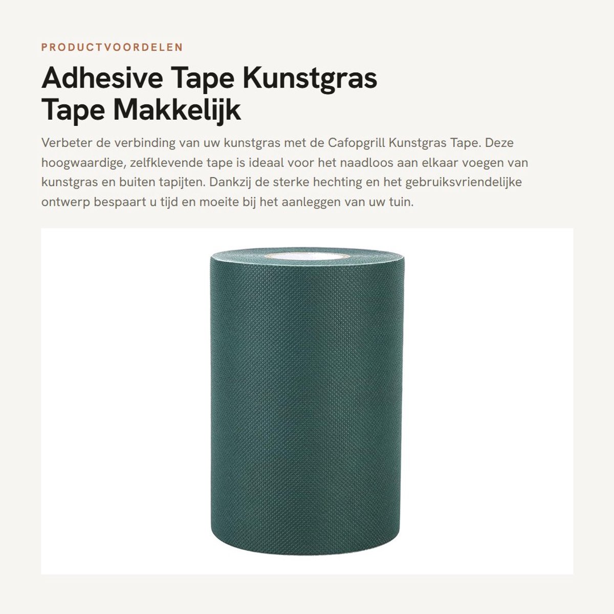 Dailygoods- Kunstgras Tape 10mx15cm - Zelfklevend - Naadverbinding - Kunstgras Bevestiging - Antislip Onderkant - Milieuvriendelijk Materiaal - Turf Tape
