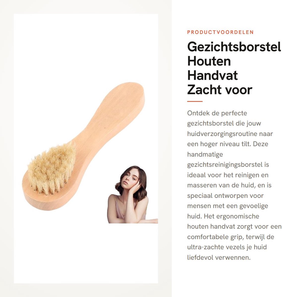 Dailygoody - Gezichtsborstel - Houten Handvat - Zacht voor Gevoelige
