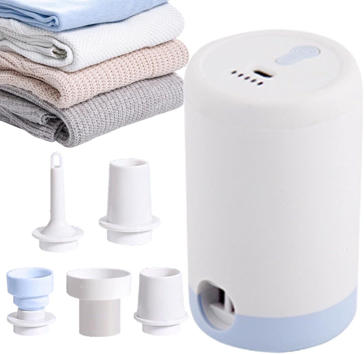 Draagbare Luchtpomp - Mini Elektrische Pomp - Opblazen Ontluchten - Kalme Stille Werking - Compact Ontwerp - Enkel Kenmerk