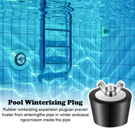 2 Stuks Winterstoppen 1,25-1,5 Inch - 32-38 mm Inlaatmondstuk Rubberen Stop - Met Roestvrijstalen Vleugelmoer Tegen Vorstschade Aan Zwembad Afvoerleidingen van Pool Improve — afbeelding 3