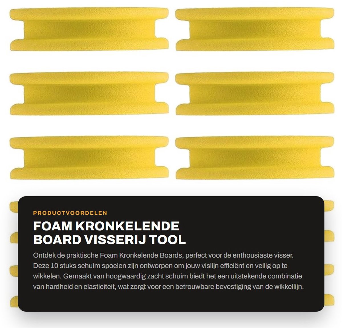 Dailygoods- Schuimspoelen 10 Stks - Kronkelende Platen - Vislijn Wikkeling - Duurzaam Schuim - Lichtgewicht - Slijtvast en Praktisch - Vislijnhouder