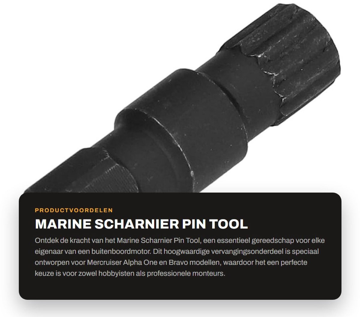 Dailygoods- Scharnierpin Vervangend Onderdeel 91-78310 - Maritiem Gereedschap - Staal - Compatibel met Mercruiser Alpha/Bravo - Zwart - Scharnierpengereedschap - Scharniergereedschap