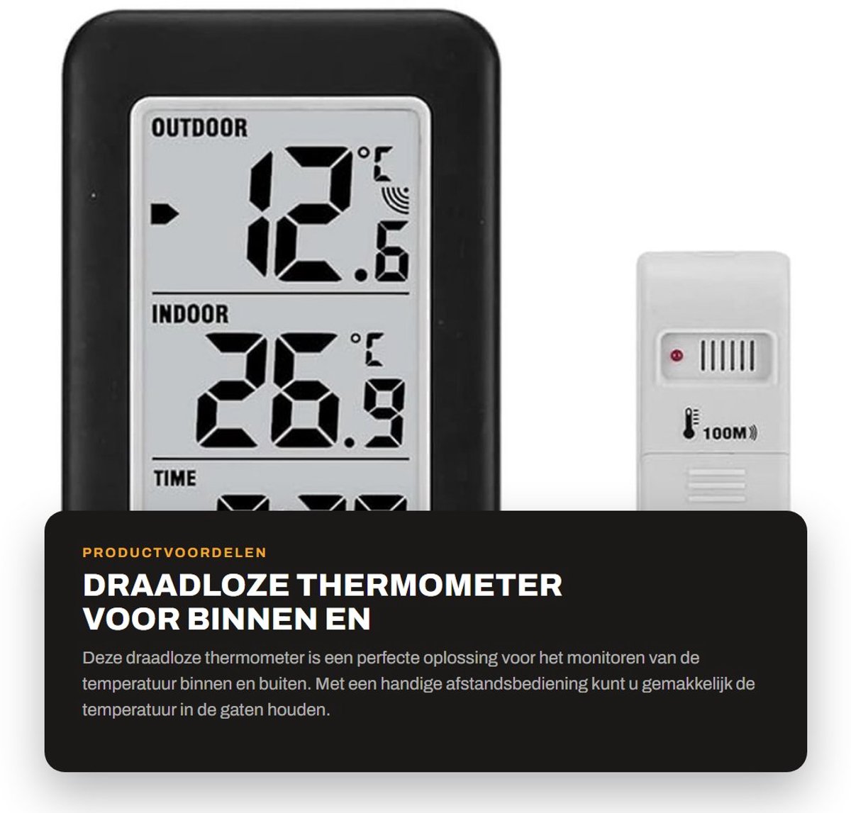 Dailygoods - Draadloze Thermometer voor Binnen en Buiten