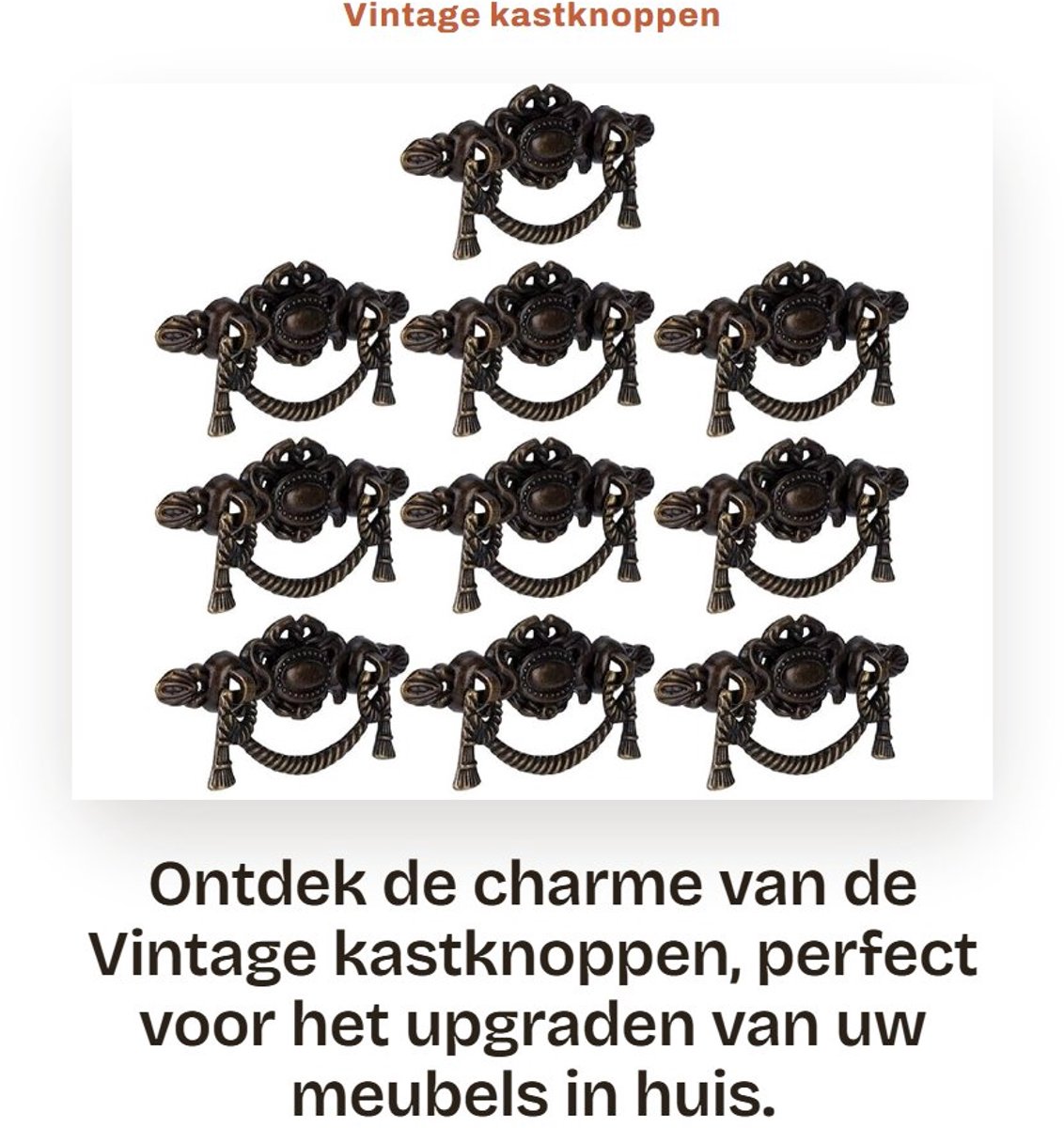 Dailygoods- Knop Vintage - Meubelknop - Houten Knop - Handgreep - Trekknop - Hoogwaardige