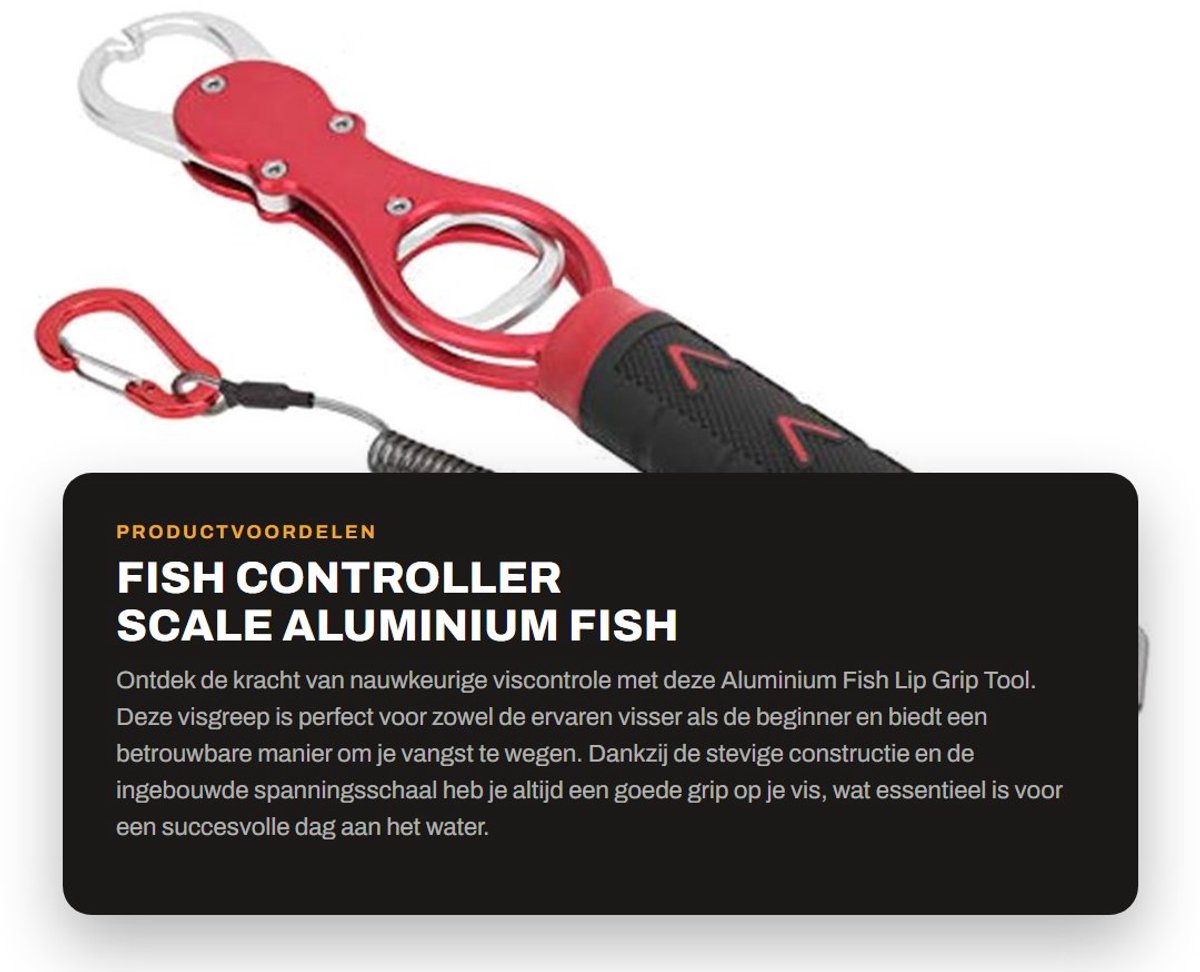 Dailygoods- Visgrijper met Spanningsschaal - Aluminium Visgreep - Duurzaam en Robuust - Eenvoudig Afleesbaar Gewicht - Hoog Elastisch Valtouw - Visweegschaal