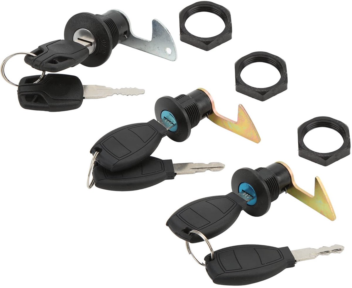 Dailygoods- Kofferslot Universeel - Motorfiets/ Scooter - Aluminium/ Kunststof - Beveiliging - Inclusief Sleutels - Installatiering - Motorlock