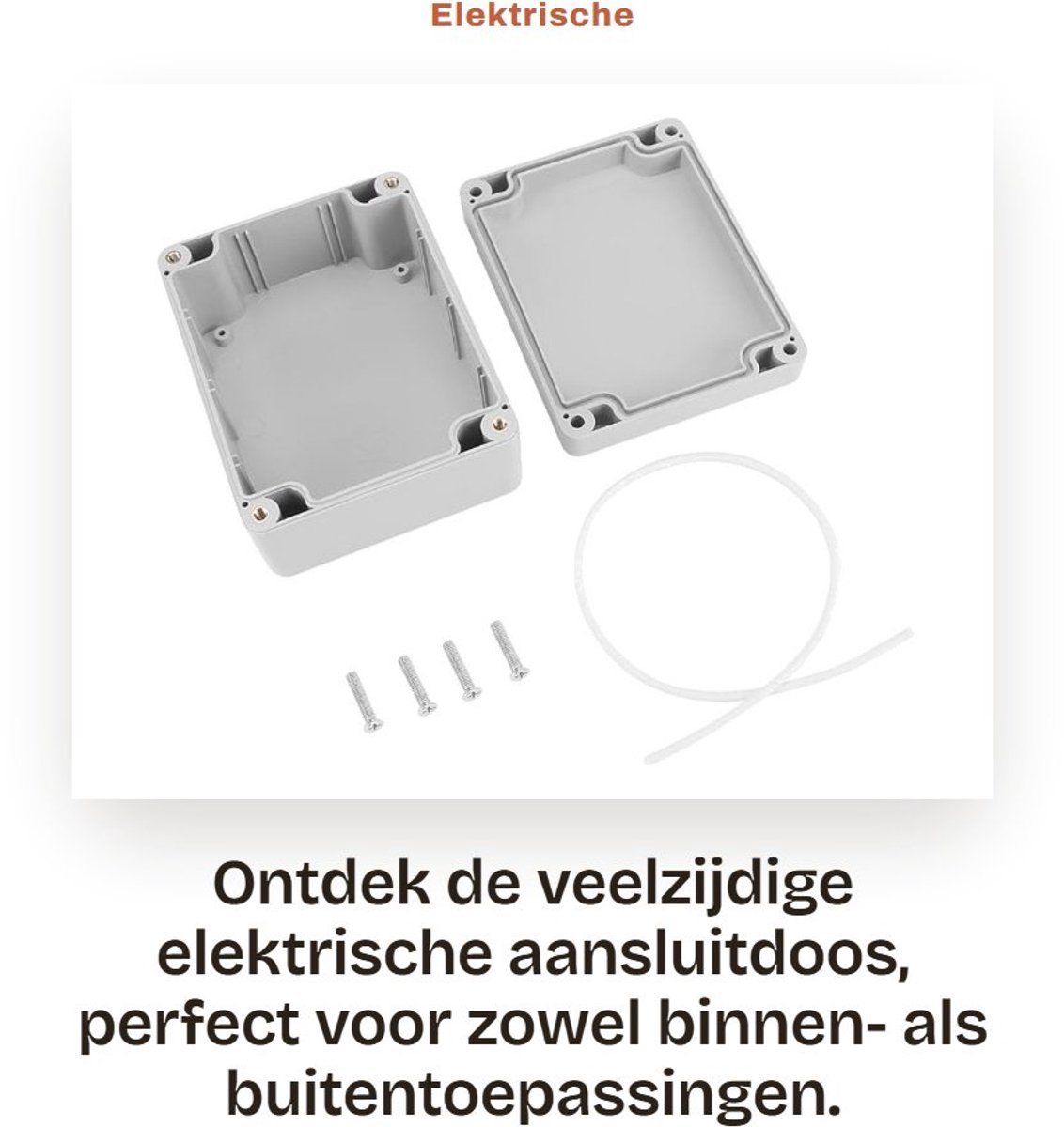 Dailygoods - Elektrische aansluitdoos - IP65 waterdicht - 115 x 90 x 55 mm - Kunststof verdeeldoos - Voor binnen en buiten - Geschikt voor diverse toe...