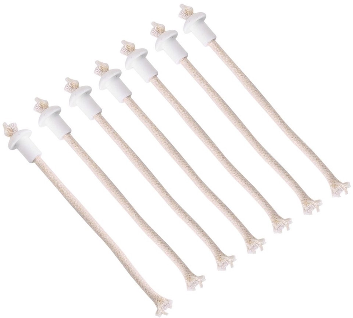 Dailygoods- Olielampen 7 Stuks - Hittebestendige Keramische Lont - Houder voor Fakkel/Wijnfles - Rookvrij/Smaakloos - Duurzaam/Katoenmateriaal - Eenvoudig te gebruiken - Oliekaars