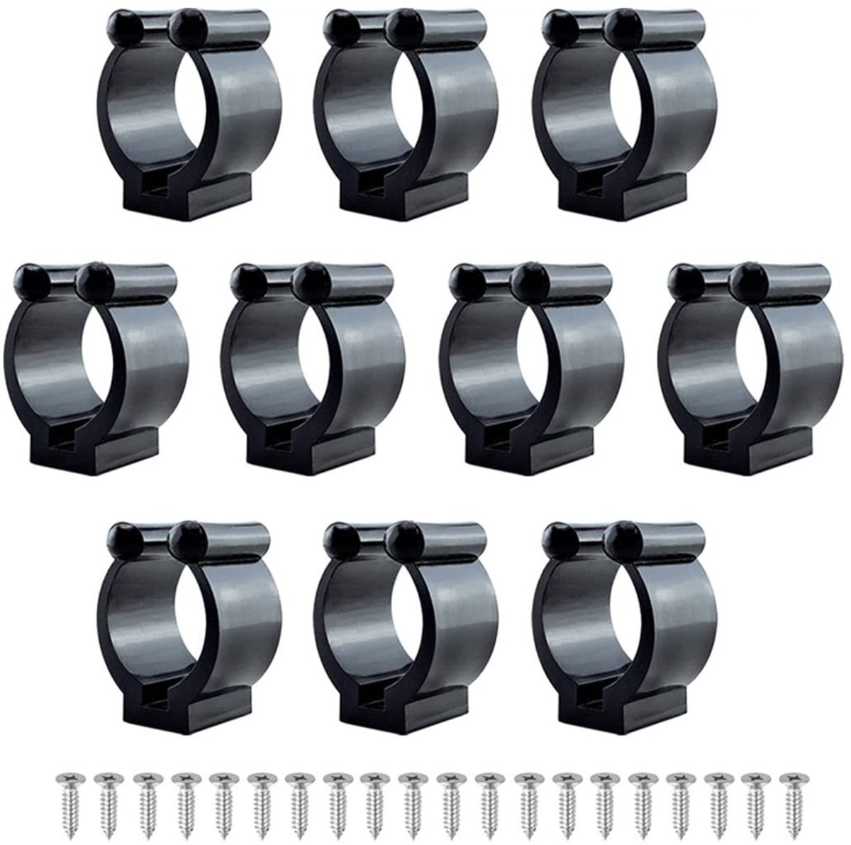 Dailygoods- Vishengelhouder 10 Stuks - Wandopbergklemmen - Organizer voor Tanghouder - Binnendiameter 17 mm - Kunststof - Duurzaam Materiaal - Hengelopberger